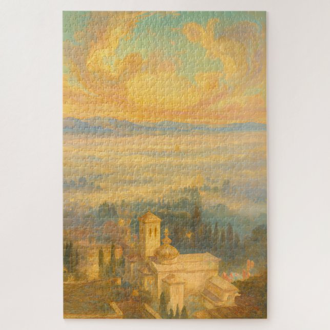 Assisi Italy Horizon Benediction Rococo Art Puzzle (Vertical)