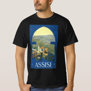 Assisi Italy Vintage Travel Art Francesco Basilica T-Shirt
