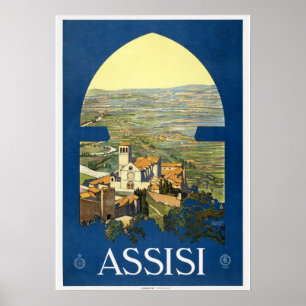 Assisi Italy Vintage Travel Poster