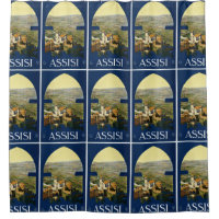 Assisi Italy Vintage Travel Poster shower curtain