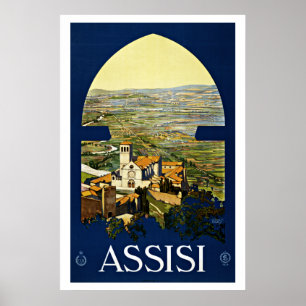 Assisi Italy - Vintage Travel Posters