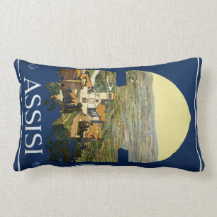 Assisi Italy vintage travel throw pillow