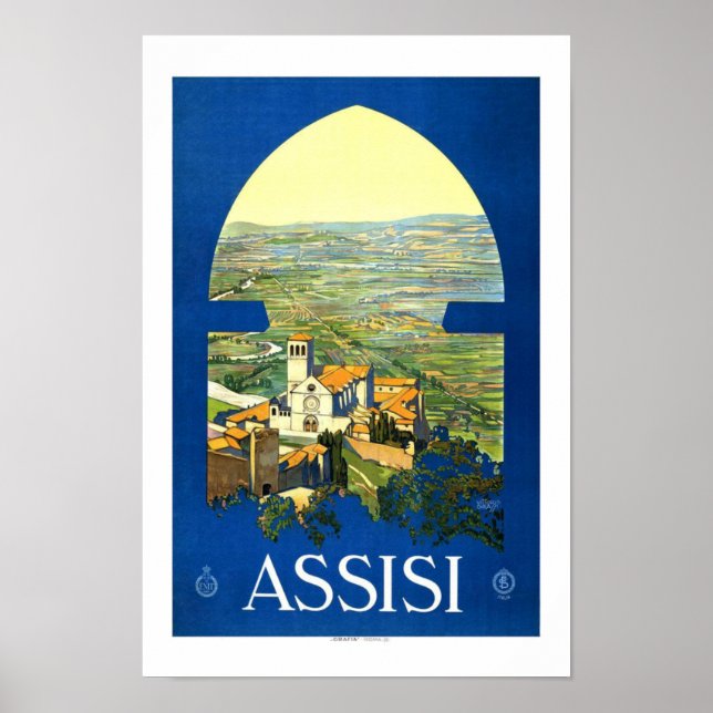 Assisi Vintage Travel Poster (Front)