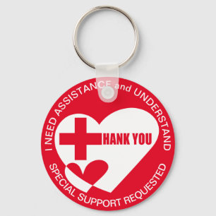 ASSISTANCE/HELP NEED Thank You Key Ring