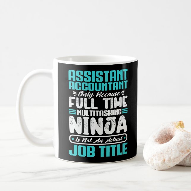 Assistant Accountant Job Title Funny Profession Coffee Mug (With Donut)