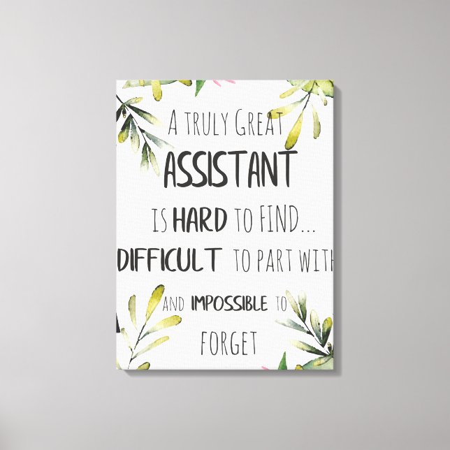 Assistant Appreciation Secretary Thank you quote Canvas Print (Front)