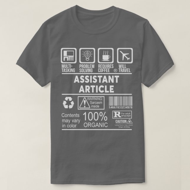 ASSISTANT ARTICLE NICE DESIGN 2017 2 T-Shirt (Design Front)