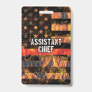 Assistant Chief Firefighter Flag ID Badge