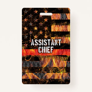 Assistant Chief Firefighter Flag ID Badge