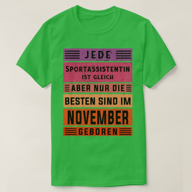 Assistant coach birthday November born sports assi T-Shirt (Design Front)