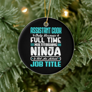 Assistant Cook Multitasker Job Title Sous Chef  Ceramic Tree Decoration