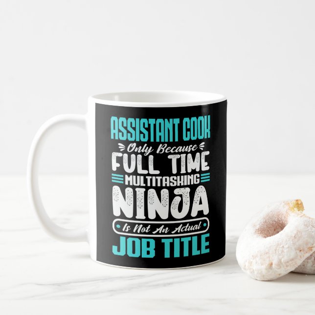 Assistant Cook Multitasker Job Title Sous Chef  Coffee Mug (With Donut)