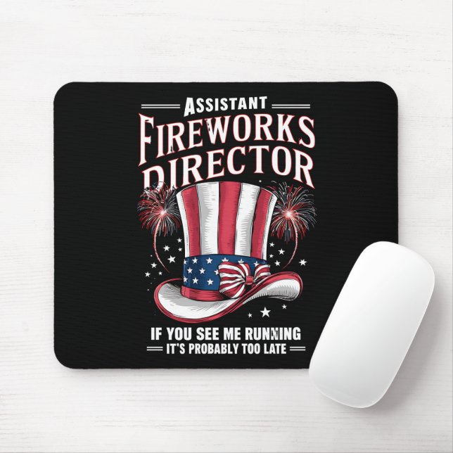 Assistant Fireworks Director USA 4th Of July Mouse Pad (With Mouse)