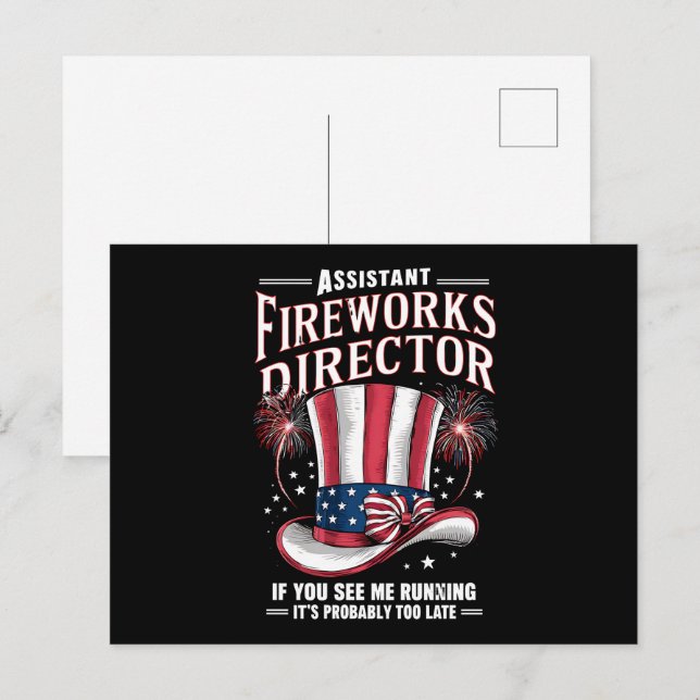 Assistant Fireworks Director USA 4th Of July Postcard (Front/Back)