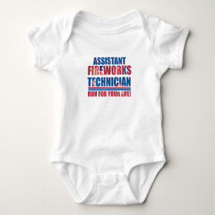 Assistant fireworks technician funny 4th of july baby bodysuit