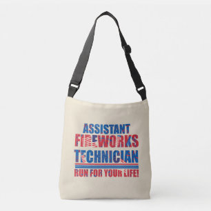 Assistant fireworks technician funny 4th of july crossbody bag