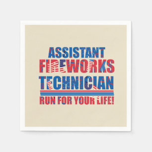 Assistant fireworks technician funny 4th of july napkin