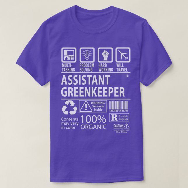 Assistant Greenkeeper MultiTasking Certified Job G T-Shirt (Design Front)