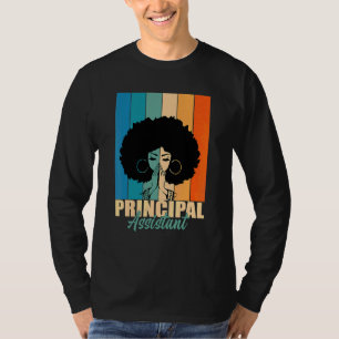 Assistant Principal Afro Job Title School Worker V T-Shirt