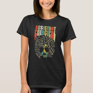 Assistant Principal Afro Job Title School Worker V T-Shirt