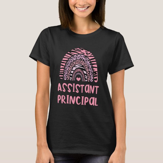 Assistant Principal Appreciation Leopard Print Rai T-Shirt (Front)