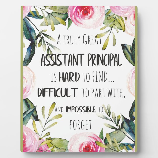 Assistant Principal Appreciation Secretary Thank Plaque (Front)