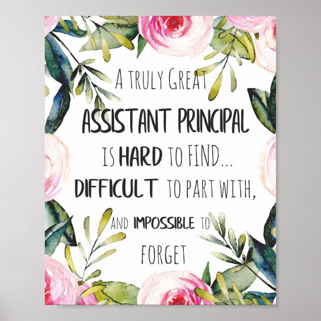 Assistant Principal Appreciation Secretary Thank Poster (Front)