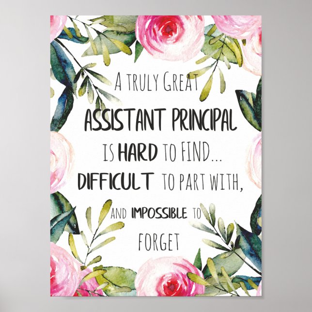 Assistant Principal Appreciation Secretary Thank Poster (Front)