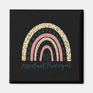 Assistant Principal Boho Rainbow Leopard Back to s Magnet