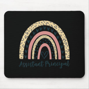Assistant Principal Boho Rainbow Leopard Back to s Mouse Pad