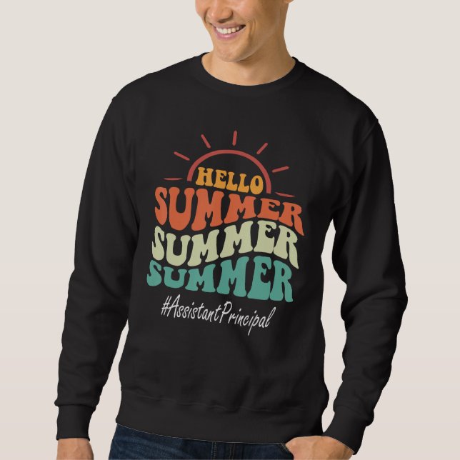Assistant Principal Groovy Last Day Of School Hell Sweatshirt (Front)