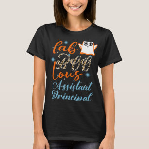 Assistant Principal Halloween Fab Boo Lous Leopard T-Shirt