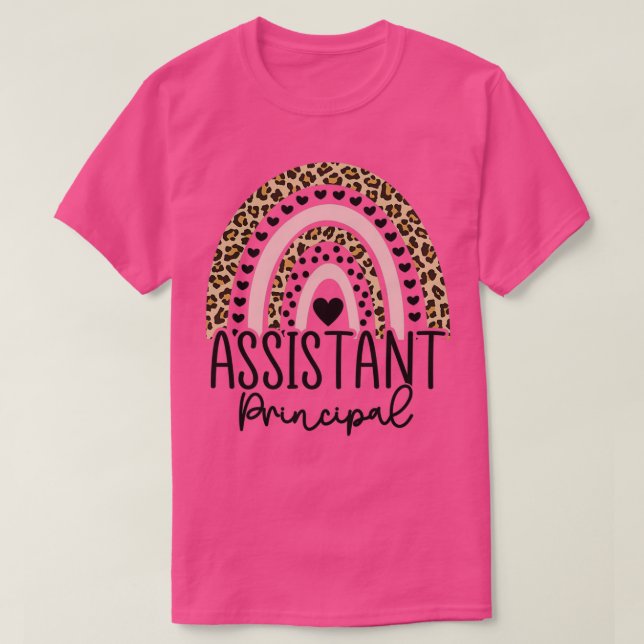 Assistant Principal Leopard Rainbow Assistant Prin T-Shirt (Design Front)
