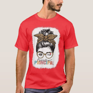 Assistant Principal Messy Bun Job Title School Wor T-Shirt