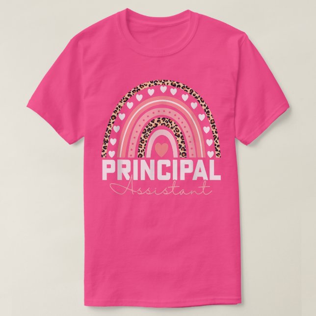 Assistant Principal Rainbow Funny Job Title School T-Shirt (Design Front)
