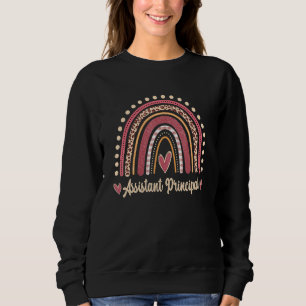 Assistant Principal Rainbow Leopard Back To School Sweatshirt