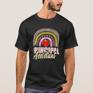 Assistant Principal Rainbow Leopard Job Title Scho T-Shirt