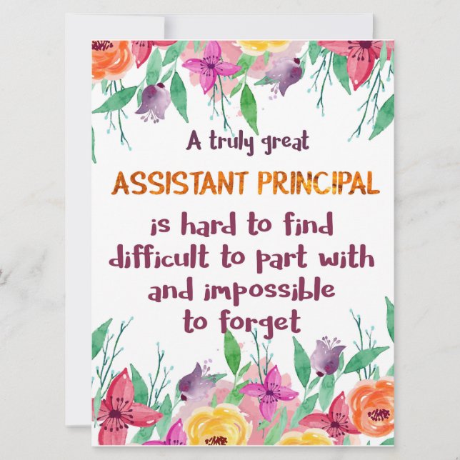 Assistant Principal Secretary Appreciation Thank Card (Front)