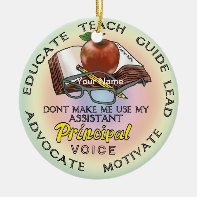 Assistant Principal Voice  Ceramic Tree Decoration (Front)