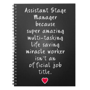 Assistant stage manager gifts notebook