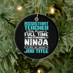 Assistant Teacher Educator Multitasker job Skills Ceramic Tree Decoration