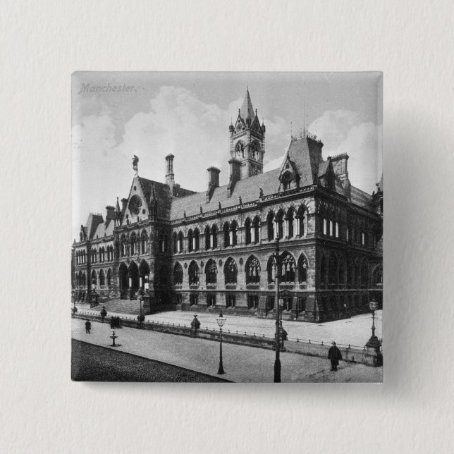 Assize Courts, Manchester, c.1910 15 Cm Square Badge (Front)