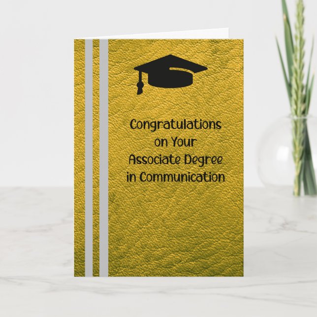 Associate Degree in Communication Gold Colour Card (Front)