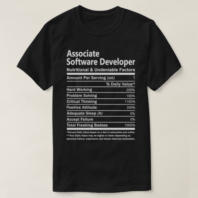 associate software developer T-Shirt (Design Front)