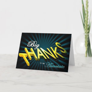 Associate thank you Big Thanks explosion stripes Holiday Card