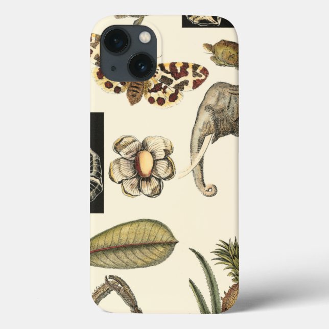 Assorted Animals Painted on Cream Background Case-Mate iPhone Case (Back)