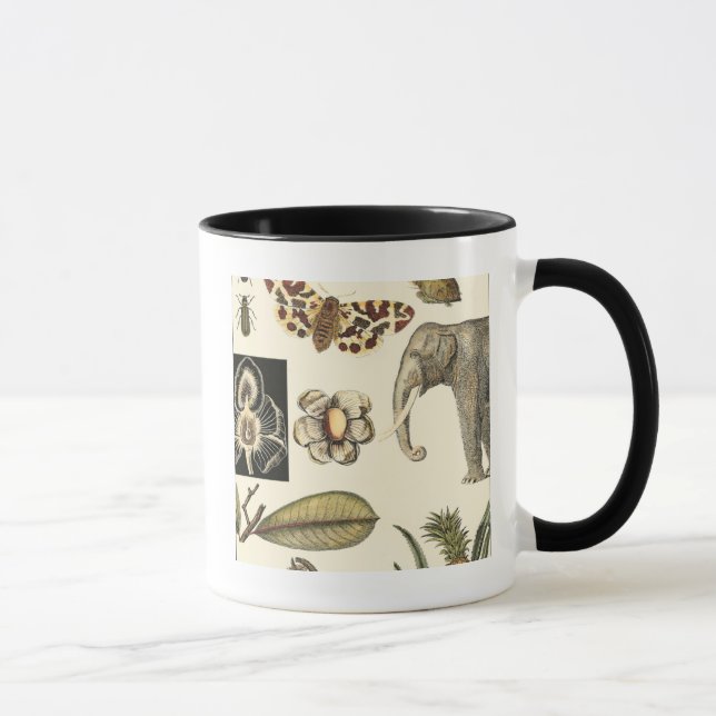 Assorted Animals Painted on Cream Background Mug (Right)