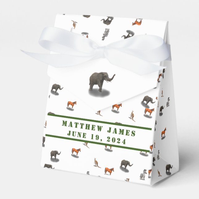 Assorted Animals Themed Baby Shower  Favour Box (Front Side)