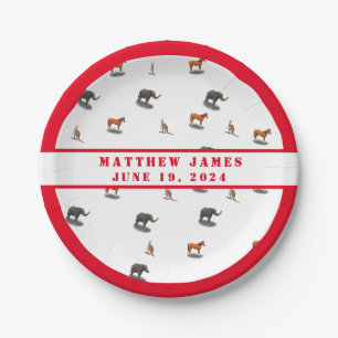 Assorted Animals Themed Baby Shower Paper Plate