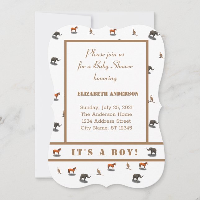 Assorted Animals Themed Invitation (Front)